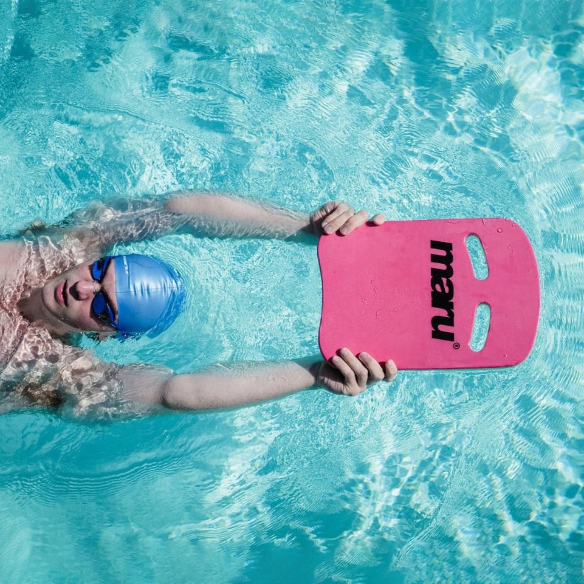 Maru Solid Silicone Swim Caps Blue-632366