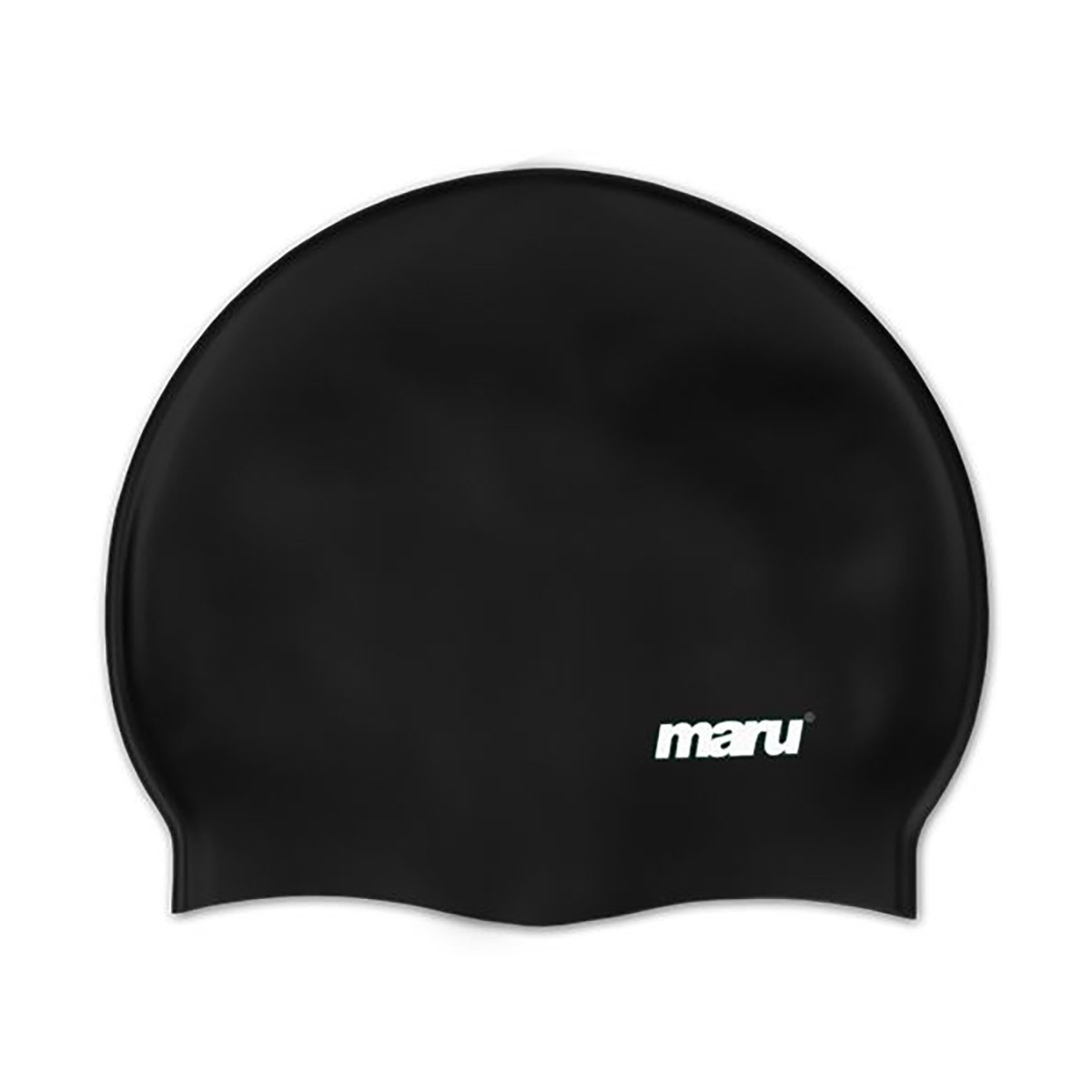 Maru Solid Silicone Swim Caps Black