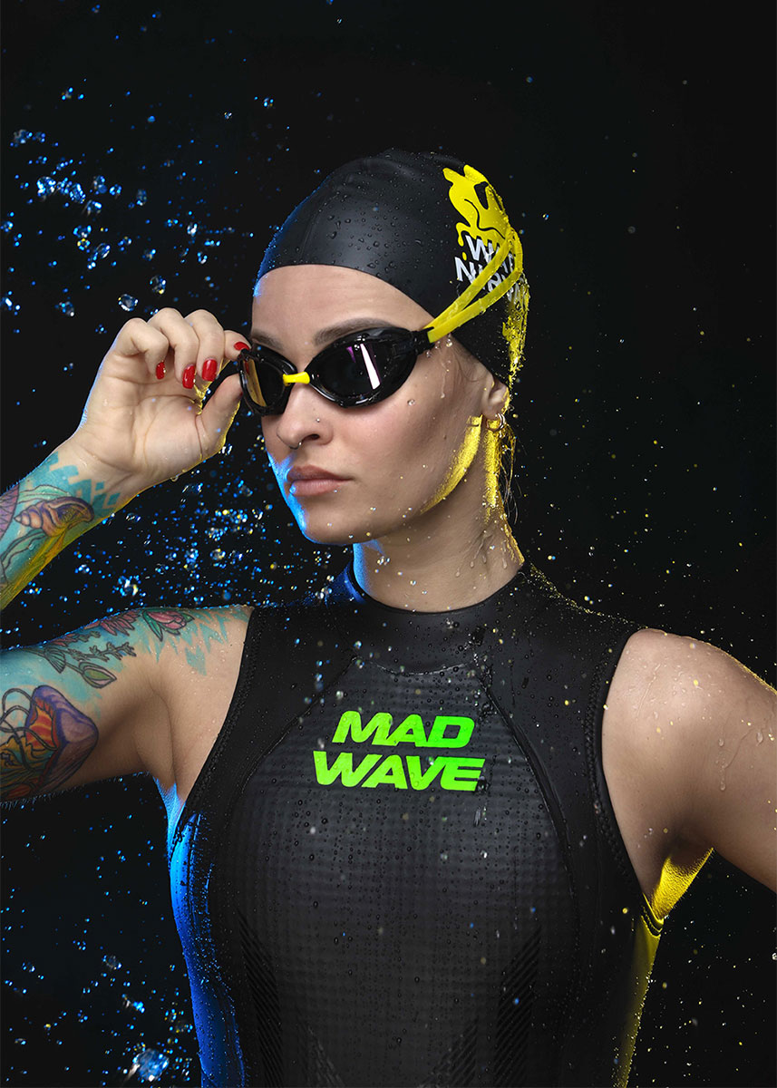 Mad Wave Triathlon Rainbow Mirrored Goggles - Yellow-633567