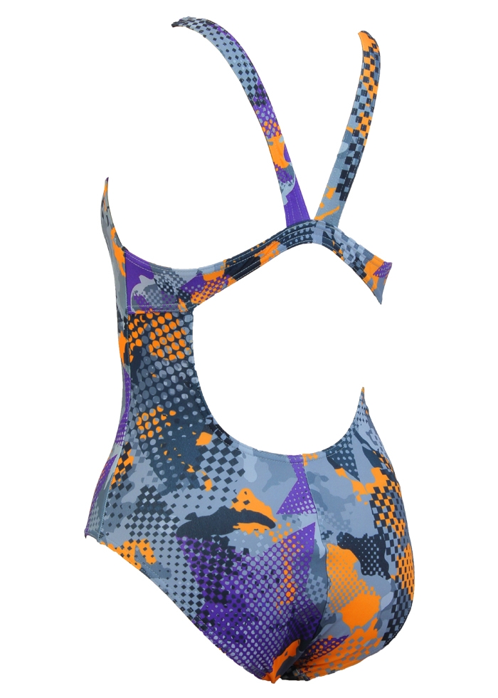 Jaked Womens Teknocamou One-Piece Swimsuit - Purple
