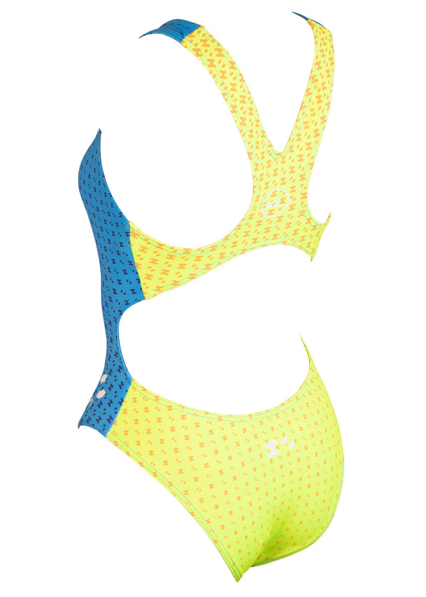Akron Girls Babbitt 4 Colours Swimsuit - Sky blue / Yellow-254446