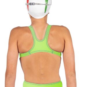 Akron Girls Babbitt Evo Bicolour Swimsuit – Blue / Fluro Green