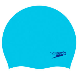 Speedo Junior Plain Moulded Silicone  Cap - Light Blue