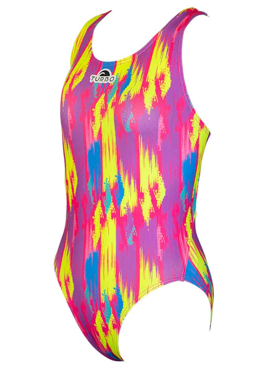Turbo Girl's Mesh Colour Swimsuit - Pink-532282