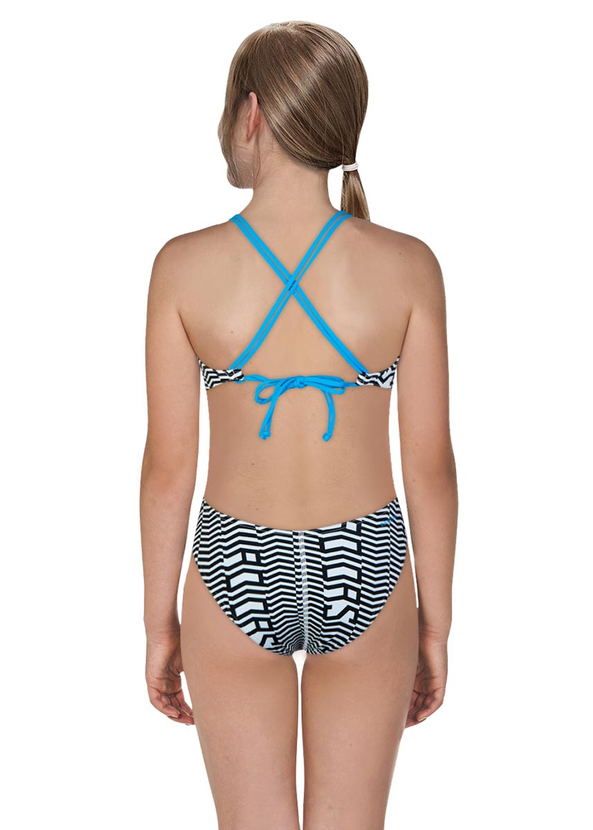 Adidas Girl's Tokyo 2 Watch My Back Swimsuit - Shock Cyan-brand