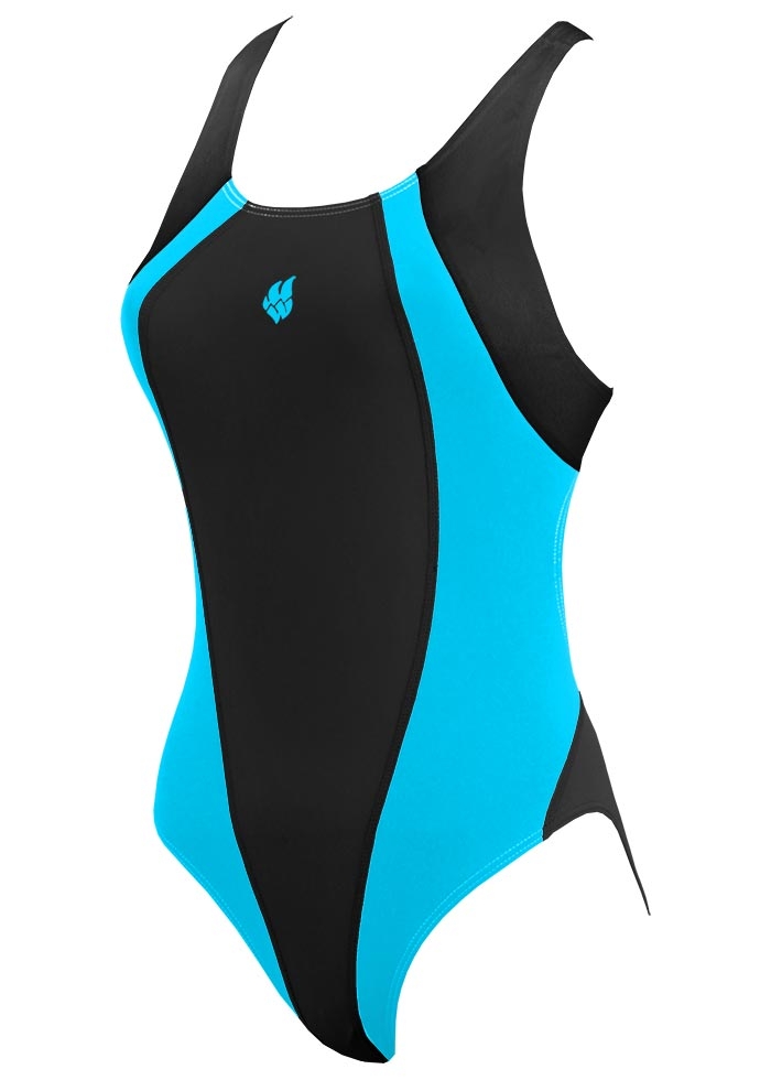 Mad Wave Women's Solution Swimsuit - Black / Blue-536921