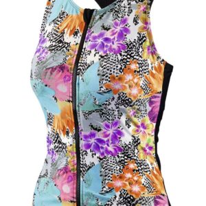 Beco Regular Fit BEsuit Tankini Swimsuit Top B-Cup - Orange / Blue-0