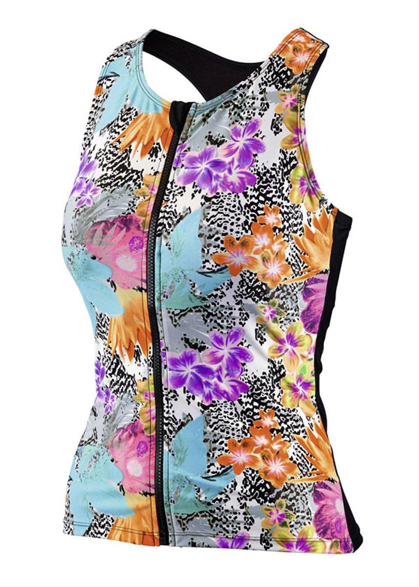 Beco Regular Fit BEsuit Tankini Swimsuit Top B-Cup - Orange / Blue-0