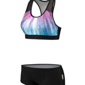 Beco Regular Fit Raceback Mesh Bikini - Black / Blue / Pink-0