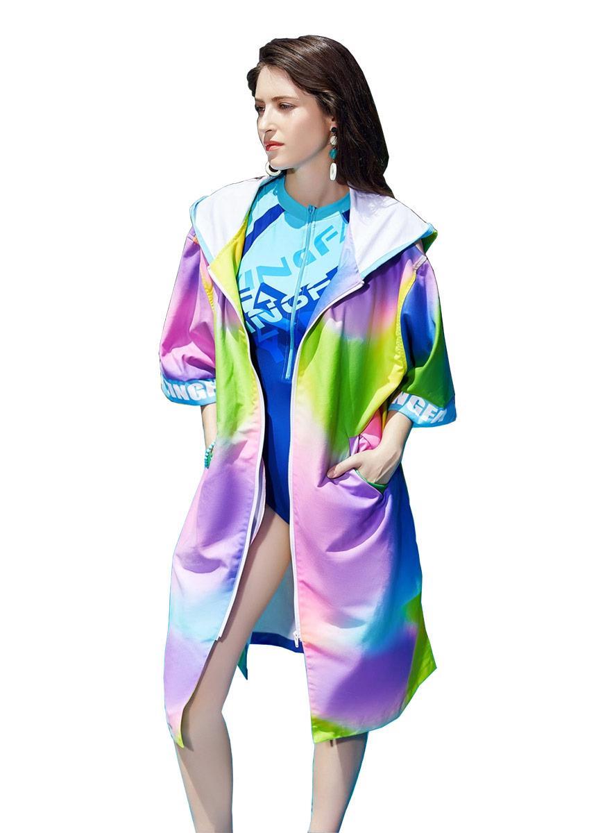 Yingfa Y03 Swim Parka - Pink/ Blue/ Green-0