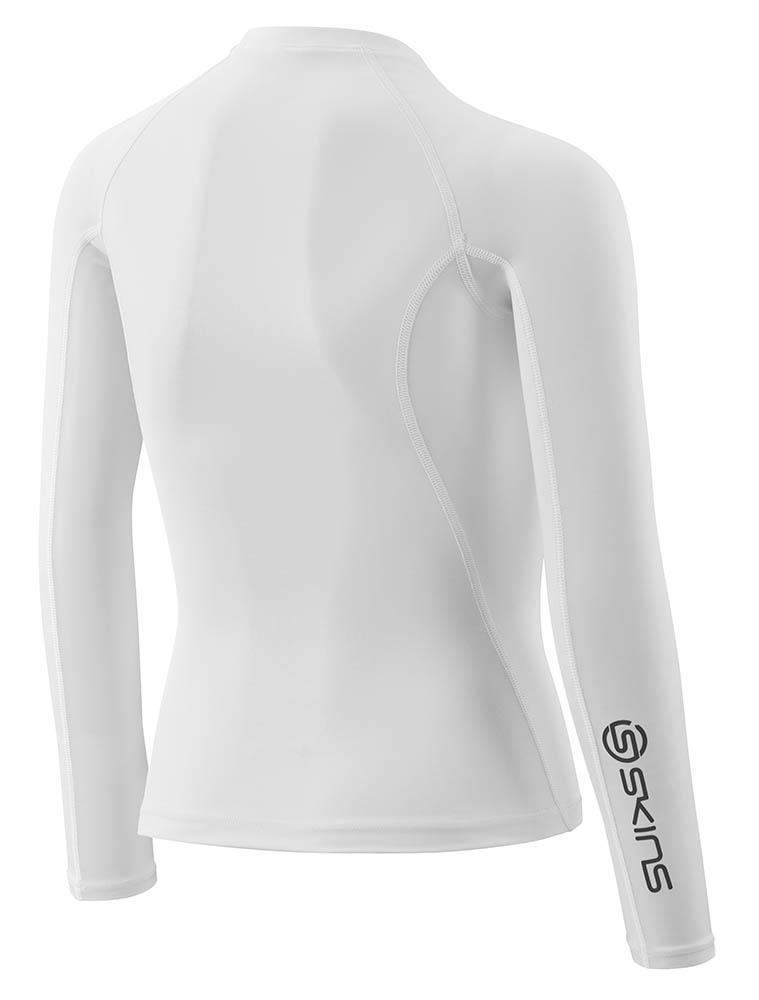 SKINS Series-1 Youth Long Sleeve Top - White-brand