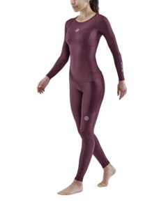 SKINS Series-3 Womens Long Sleeve Top - Burgundy