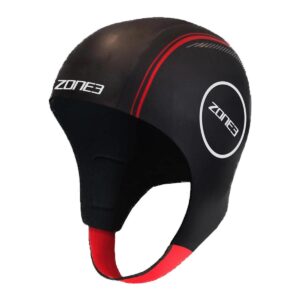 Zone3 Neoprene Swim Cap - Black/ Red