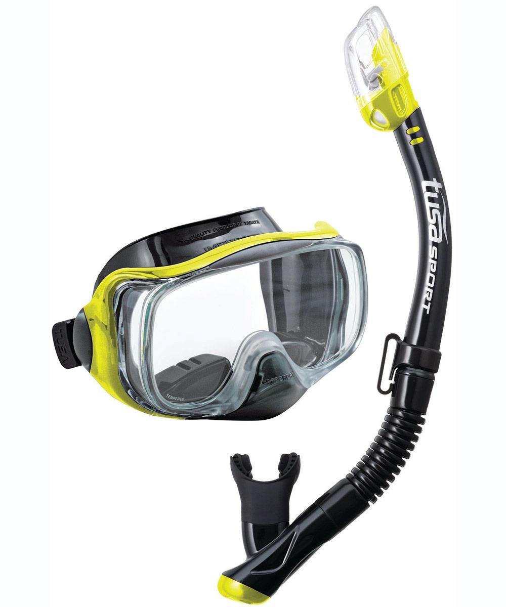 TUSA Imprex 3D Combo Snorkelling Set - Black/ Flash Yellow-0