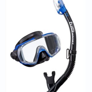 TUSA Visio Tri-Ex Combo Snorkelling Set - Black/ Metallic Blue-0