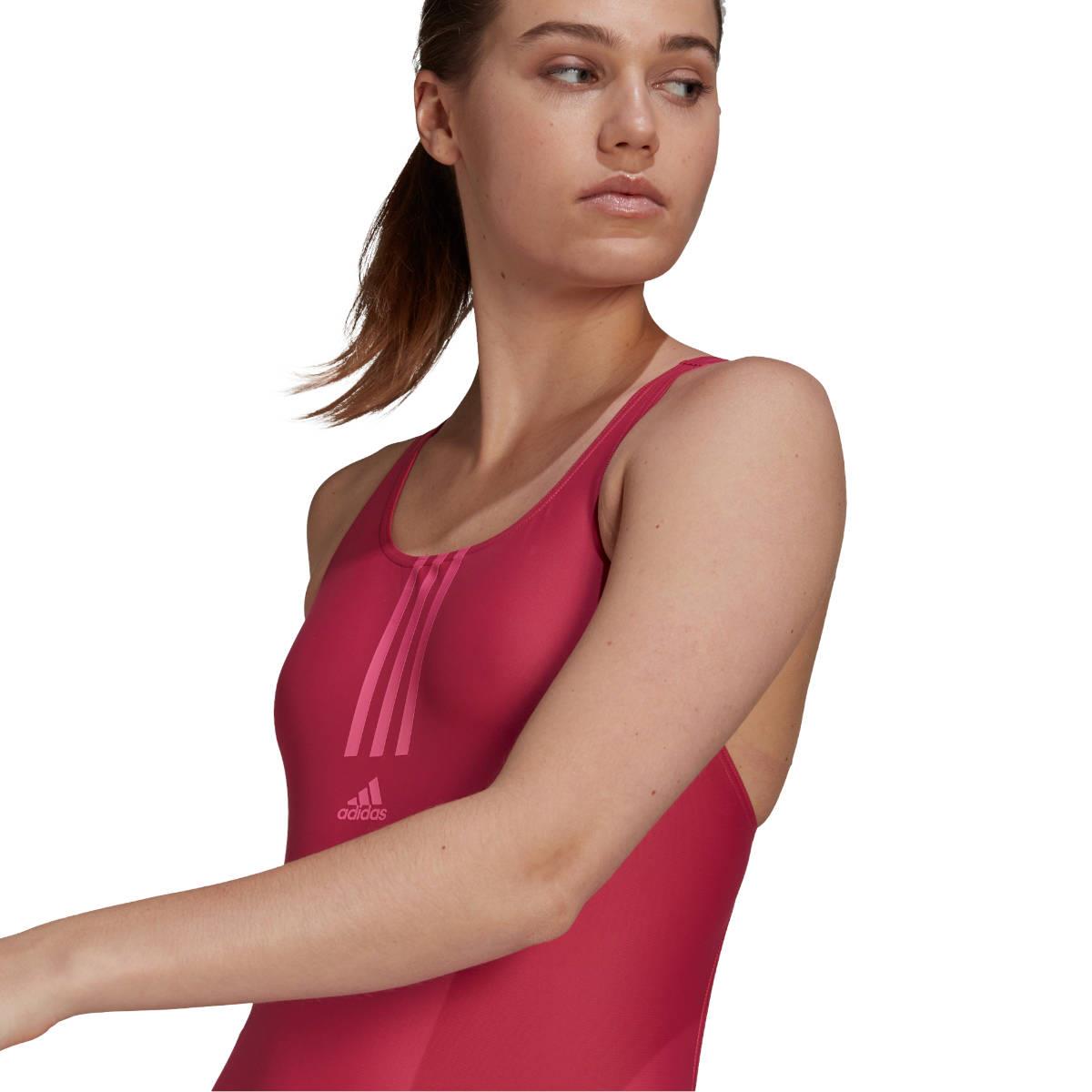 Adidas Women's SH3.RO Mid 3 Stripe Swimsuit - Pink-552903