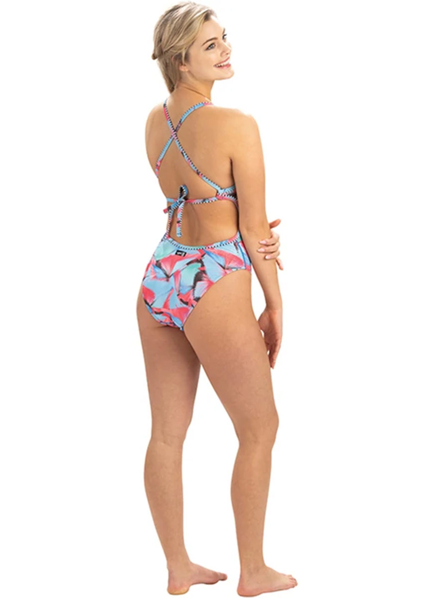 Dolfin Revibe Fancy Print Tie Back Swimsuit-brand