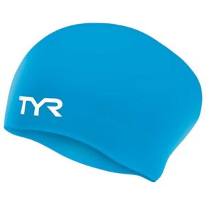 TYR Long Hair Swim Cap Blue-0