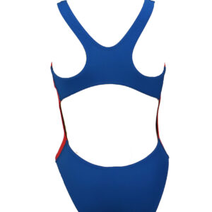 Akron Girls Babbitt Evo Swimsuit – Sport Red/Harvard Blue