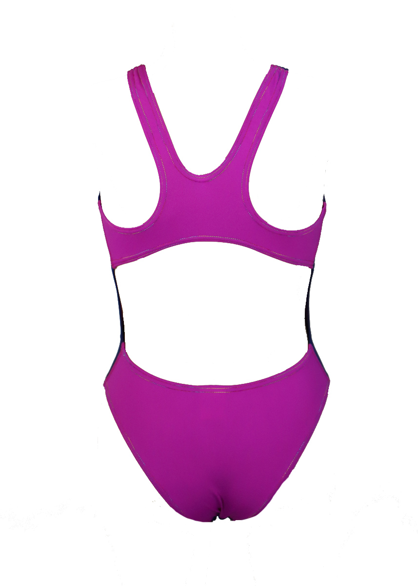 Akron Girls Babbitt Evo Swimsuit - Navy Blue/Deejay Pink-brand