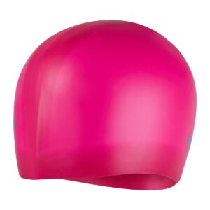 Speedo Junior Long Hair Silicone Cap - Begonia Pink/ Lapis Blue