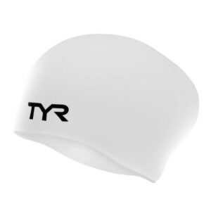 TYR Long Hair Wrinkle- Free Silicone Cap - White