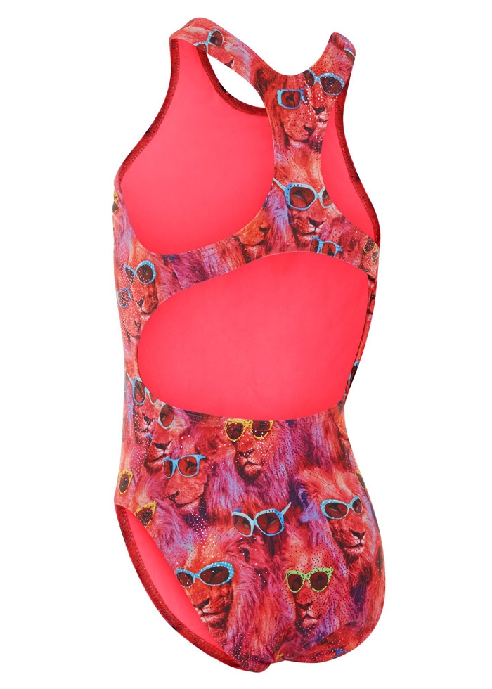 Maru Kids Cool Catz Rave Back Swimsuit - Coral-brand