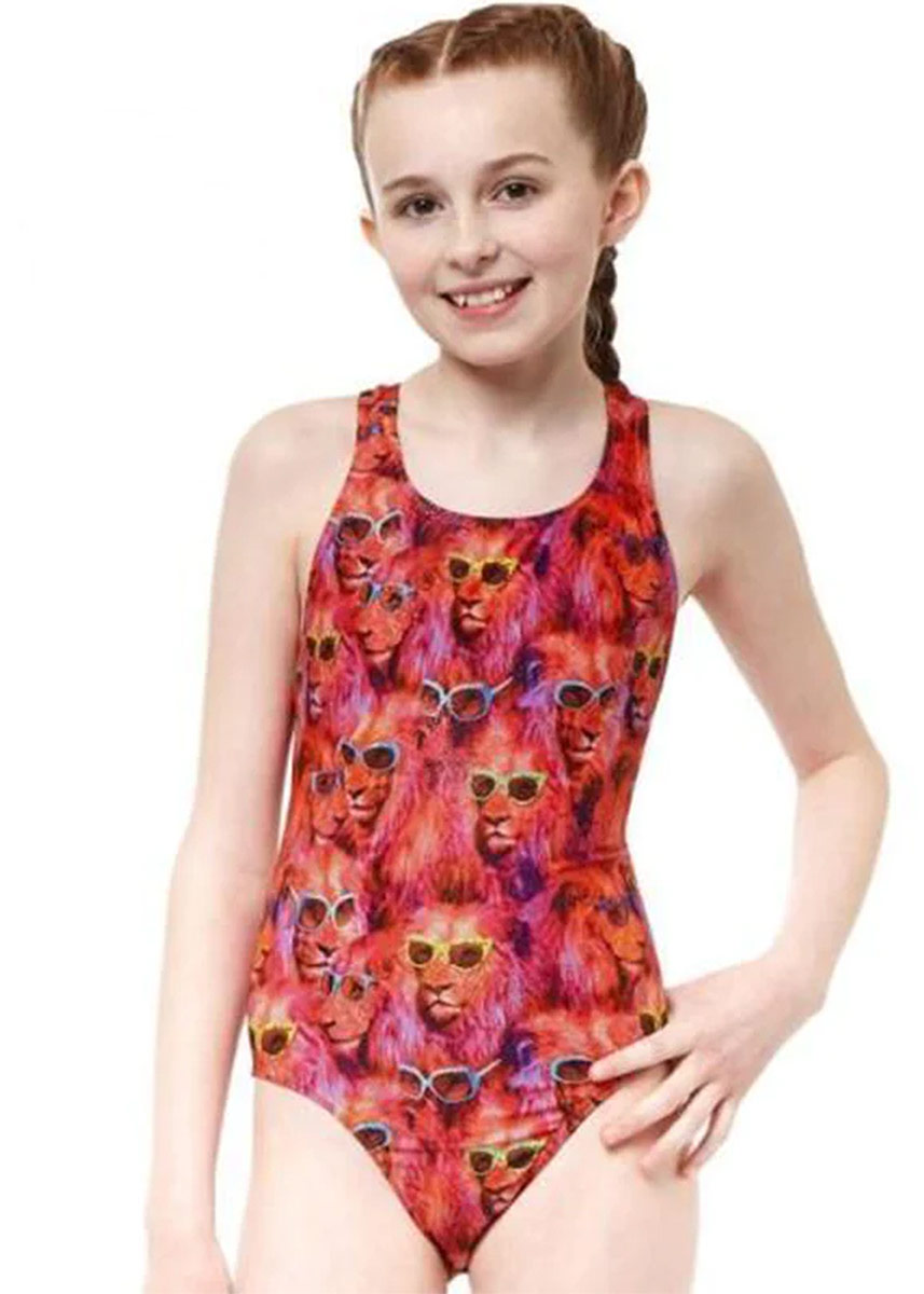 Maru Kids Cool Catz Rave Back Swimsuit - Coral-575351