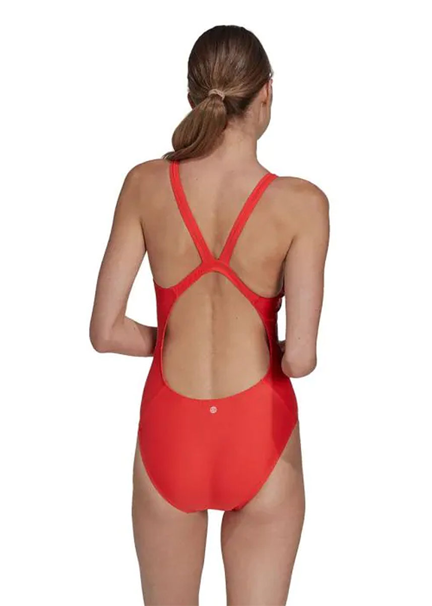 Adidas Women's MID 3-Stripes Swimsuit - Red/White-brand
