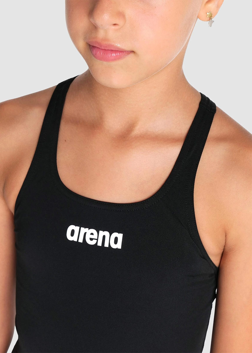 Arena Girls Team Swim Pro Solid Swimsuit - Black / White-575633