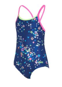 Zoggs Kids Strikeback Swimsuit - Cosmic Flower Print