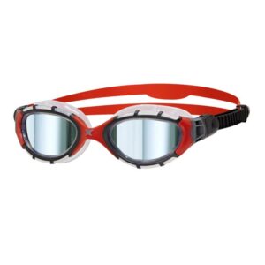 Zoggs Predator Flex Titanium Goggles - Clear/ Red/ Smoke Mirrored