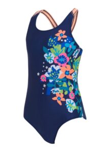 Zoggs Kids Flyback Swimsuit - Cosmic Flower Print