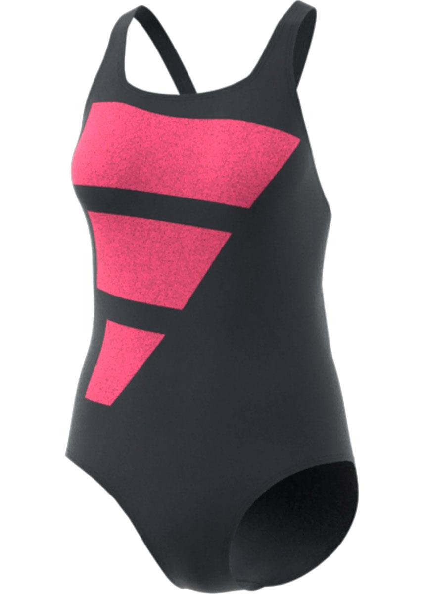 Adidas Women's Big Bars Swimsuit - Carbon/Pink-576593