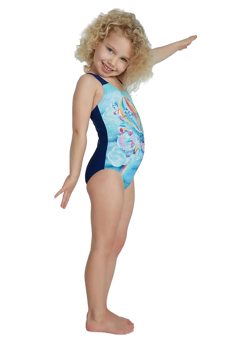 Speedo Junior Girl's Digital Allover Swimsuit - Purple/Blue-588016