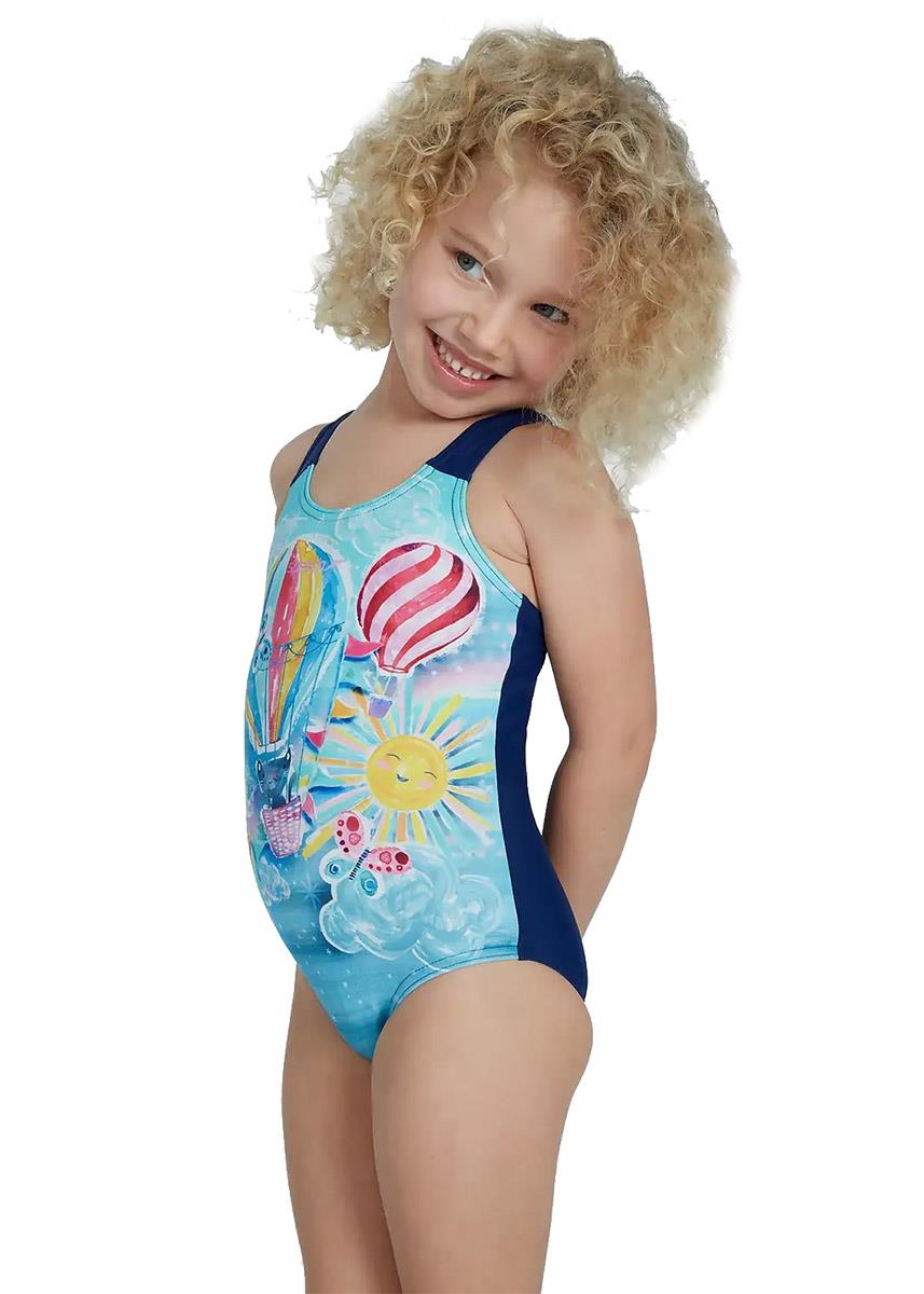 Speedo Junior Girl's Digital Allover Swimsuit - Purple/Blue-588015