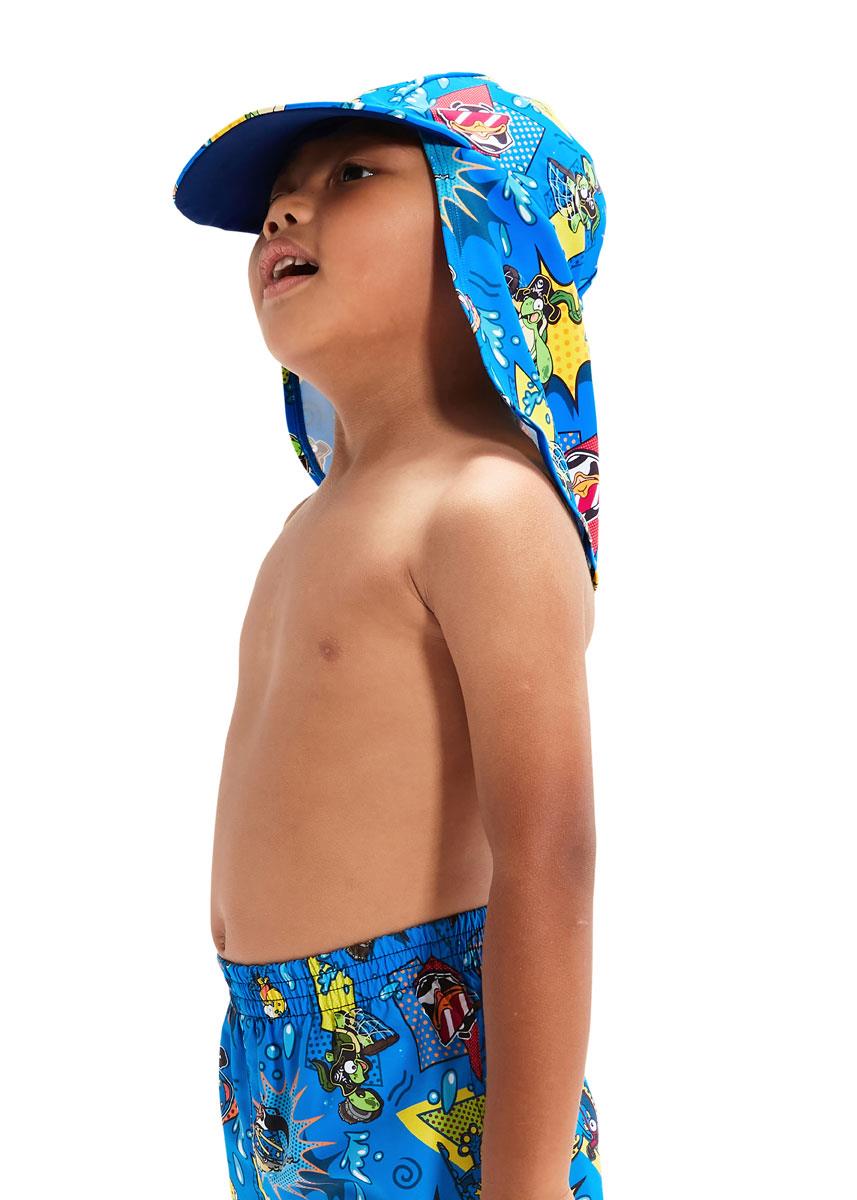 Speedo Boys LTS Sun Protection Hat - Bondi/Canary/Cherry Pink-586115