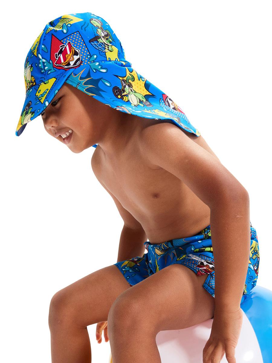 Speedo Boys LTS Sun Protection Hat - Bondi/Canary/Cherry Pink-brand