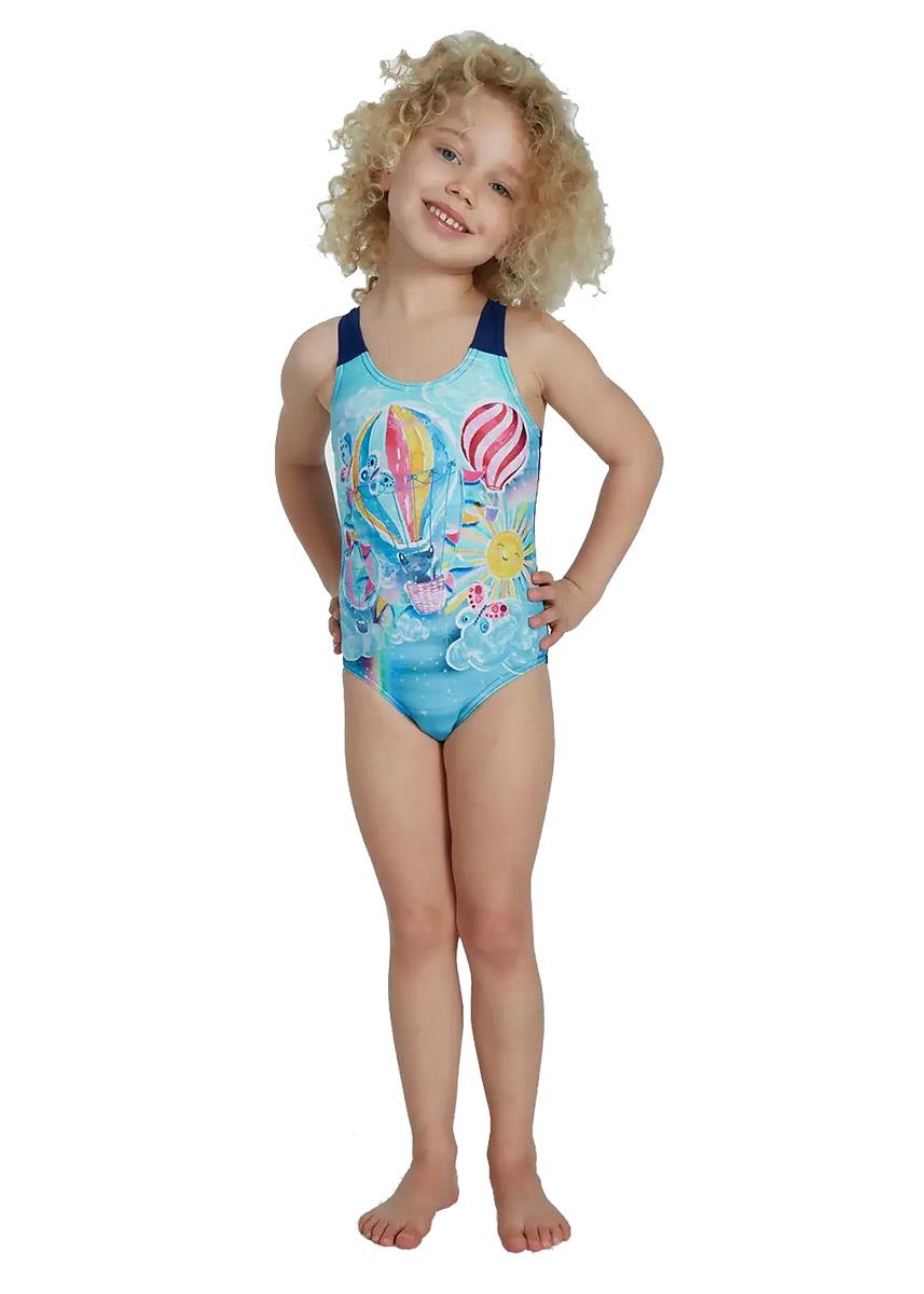 Speedo Junior Girl's Digital Allover Swimsuit - Purple/Blue-588017