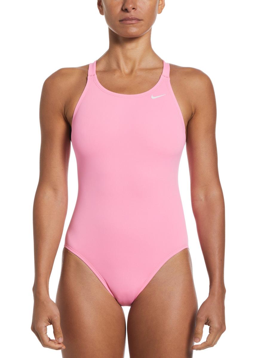 Nike Women's Hydrastrong Solid Fastback One Piece Swimsuit - Pink-thumbnail