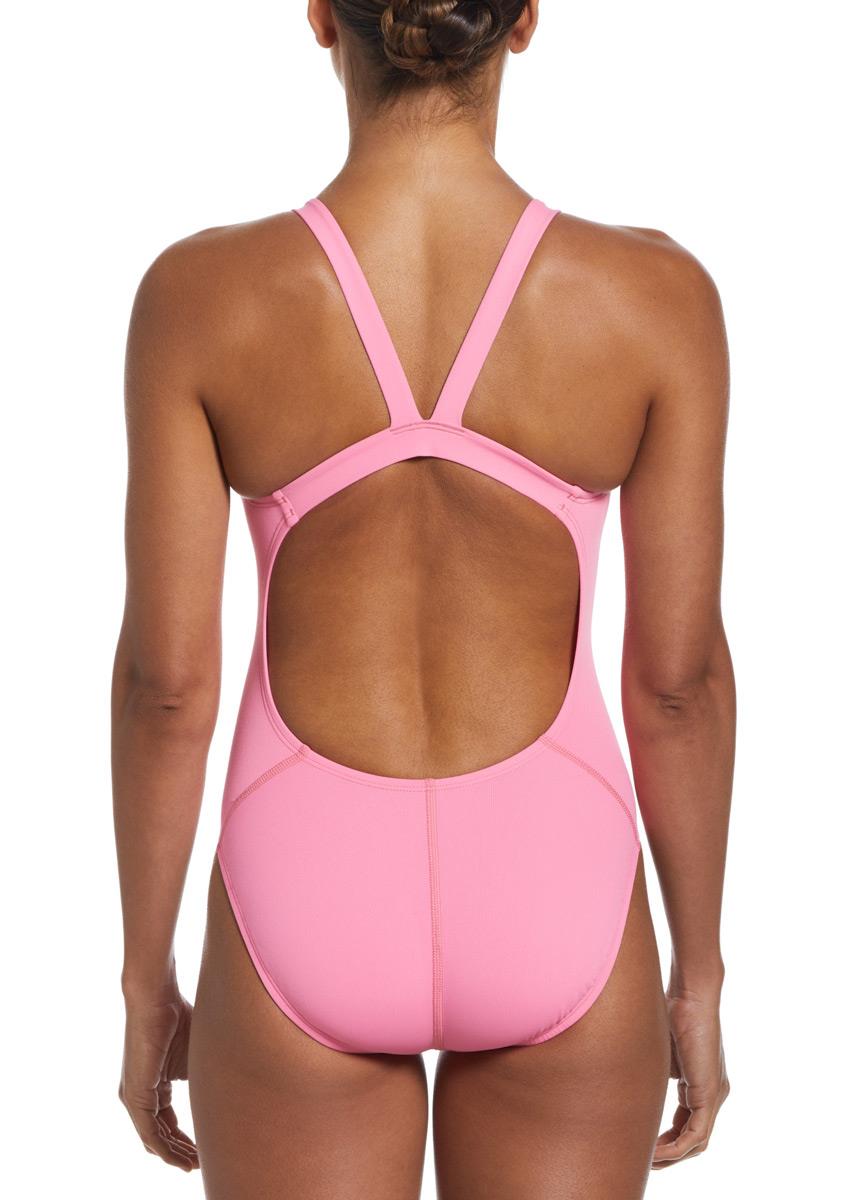 Nike Women's Hydrastrong Solid Fastback One Piece Swimsuit - Pink-brand