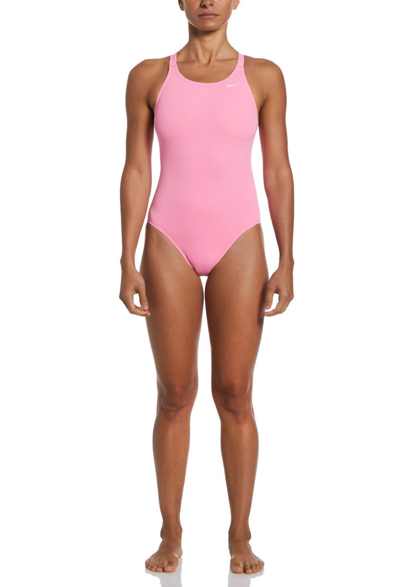 Nike Women's Hydrastrong Solid Fastback One Piece Swimsuit - Pink-591847