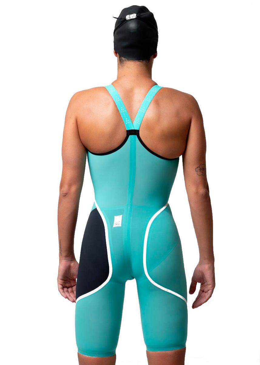 Akron Venom Hero Womens Closedback Kneesuit - Tiffany / Dark Blue-brand