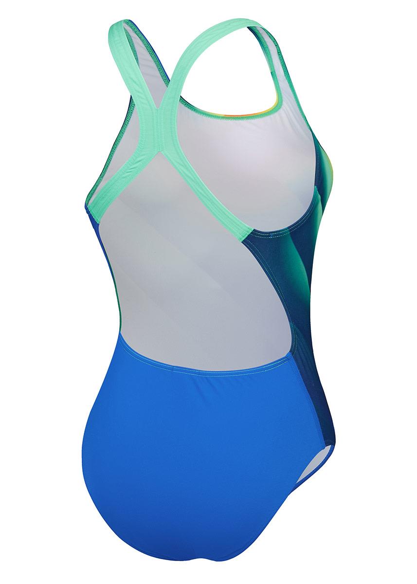 Speedo Womens Placement Digital Powerback Swimsuit - Blue / Green-601791