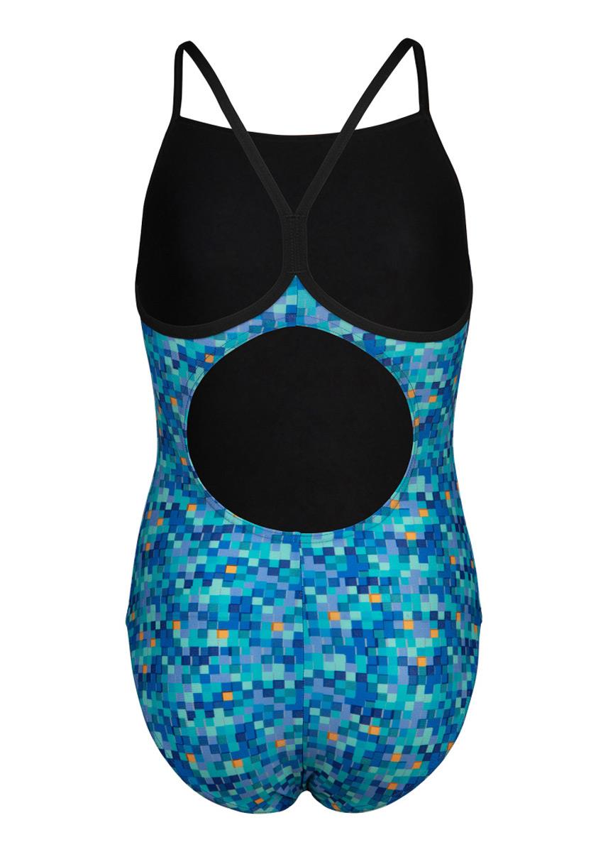 Arena Girls Pool Tiles Light Drop Back - Black / Blue Multi-600318