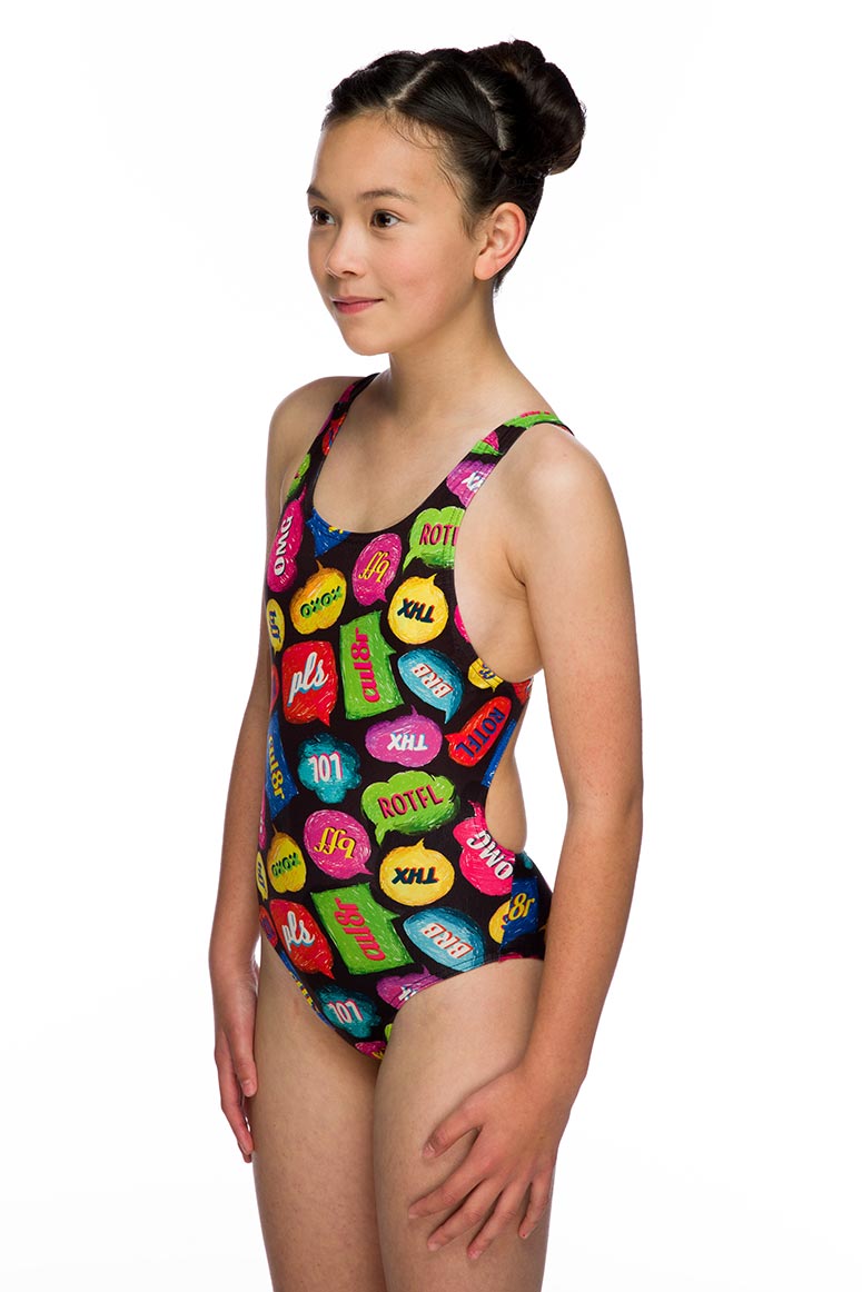 Maru Girls TXT Pacer Auto Back Swimsuit