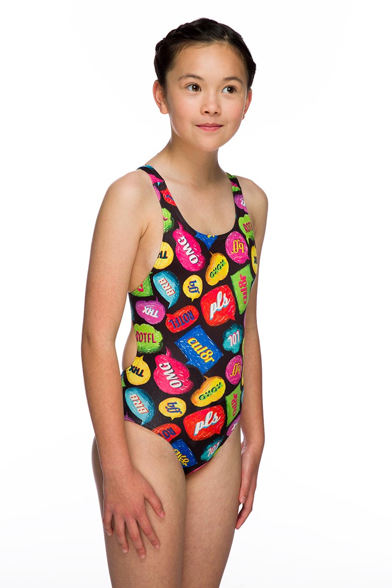Maru Girls TXT Pacer Auto Back Swimsuit