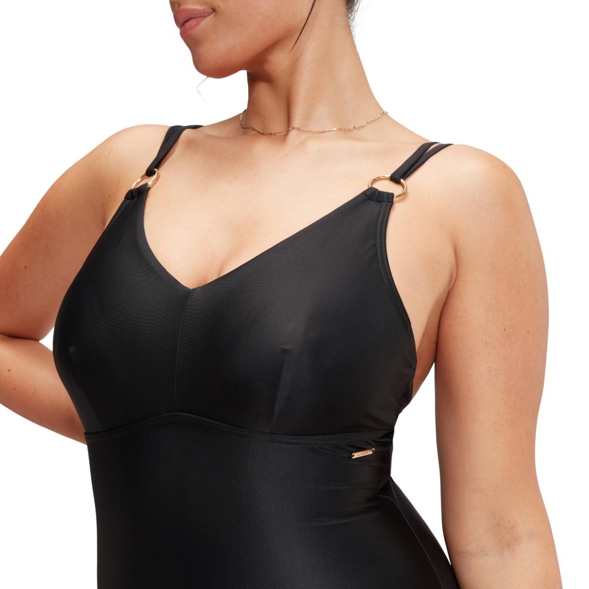 Speedo Womens Shaping Strappy Swimsuit - Black-609896
