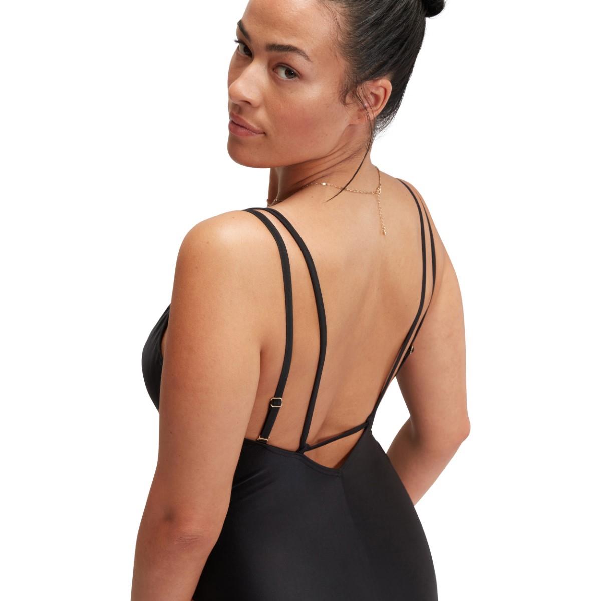 Speedo Womens Shaping Strappy Swimsuit - Black-609895