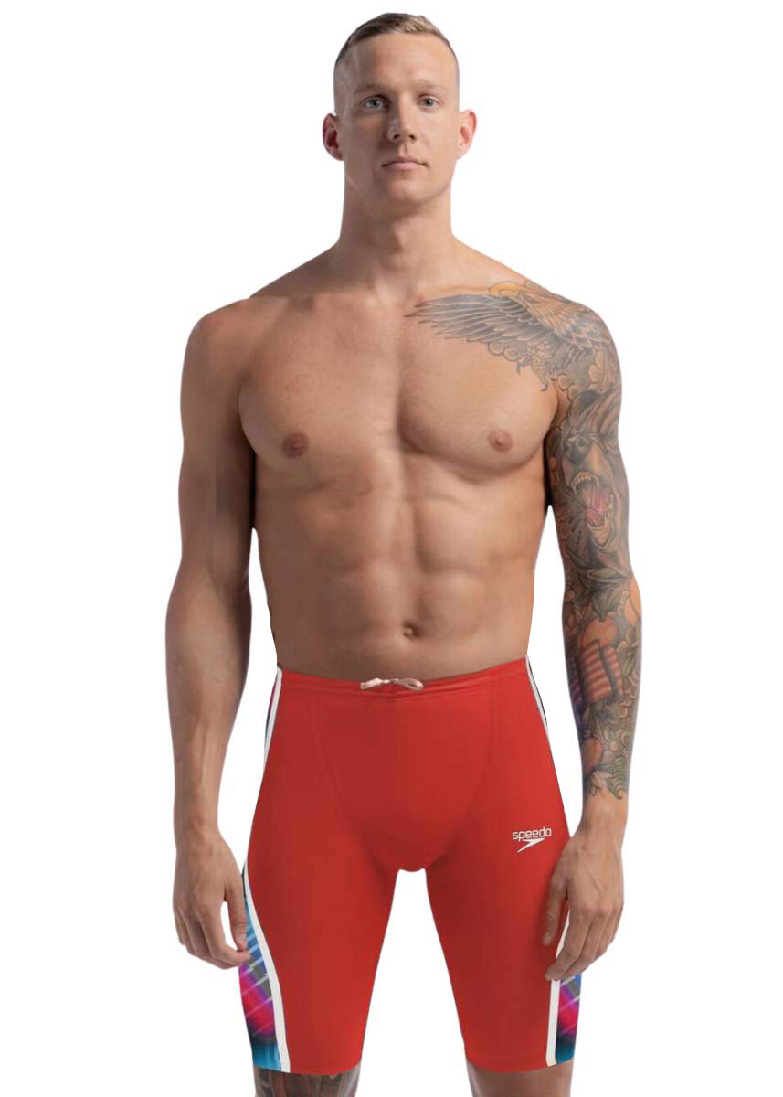 Speedo Fastskin LZR Pure Intent 2.0 High Waist Jammer - Flame Red / Picton Blue